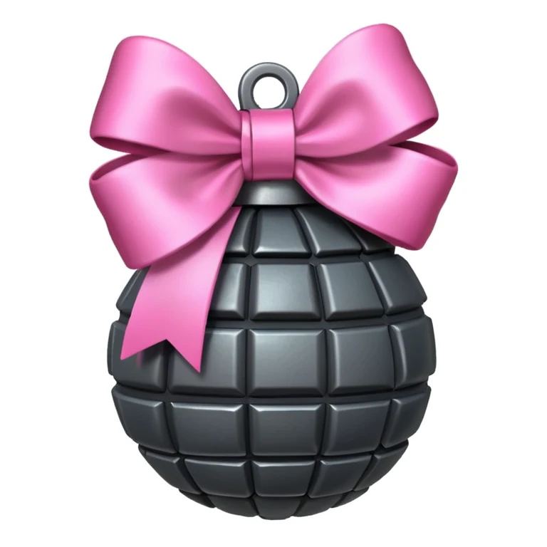 À grenade with a pinck bow emoji