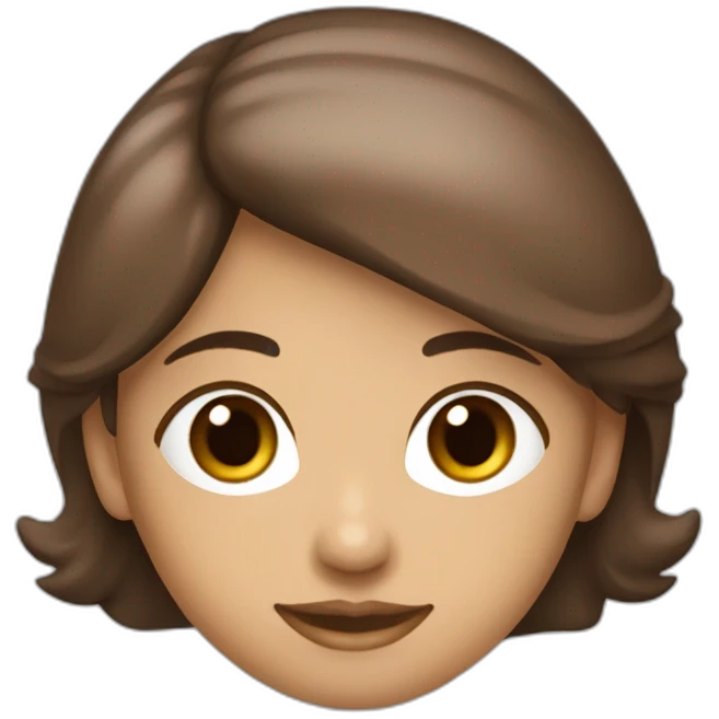 Jovencita de pelo liso y largo y castaño oscuro con mechón rojo emoji