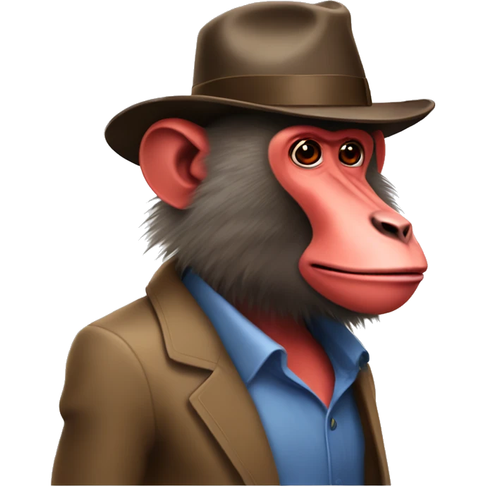 red butt baboon with a fedora emoji