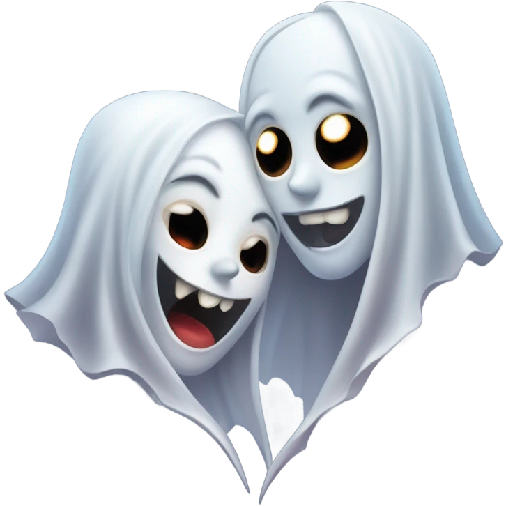 Ghost kissing Mae vampire emoji