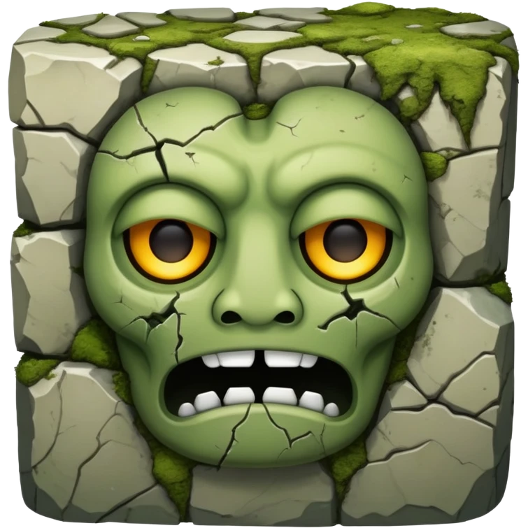 ancient dead god with crumbling stone features emoji