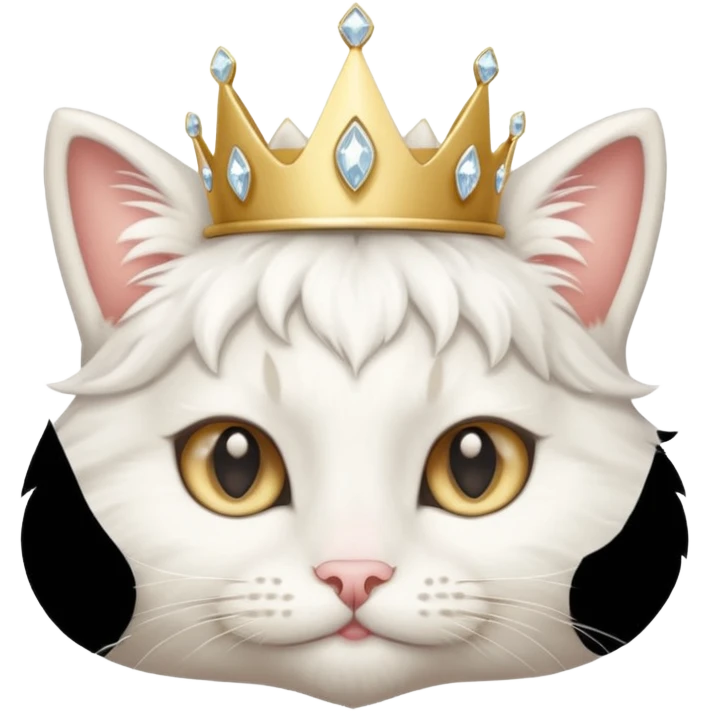 Cat Queen – fluffy white cat with a small diamond tiara.
 emoji