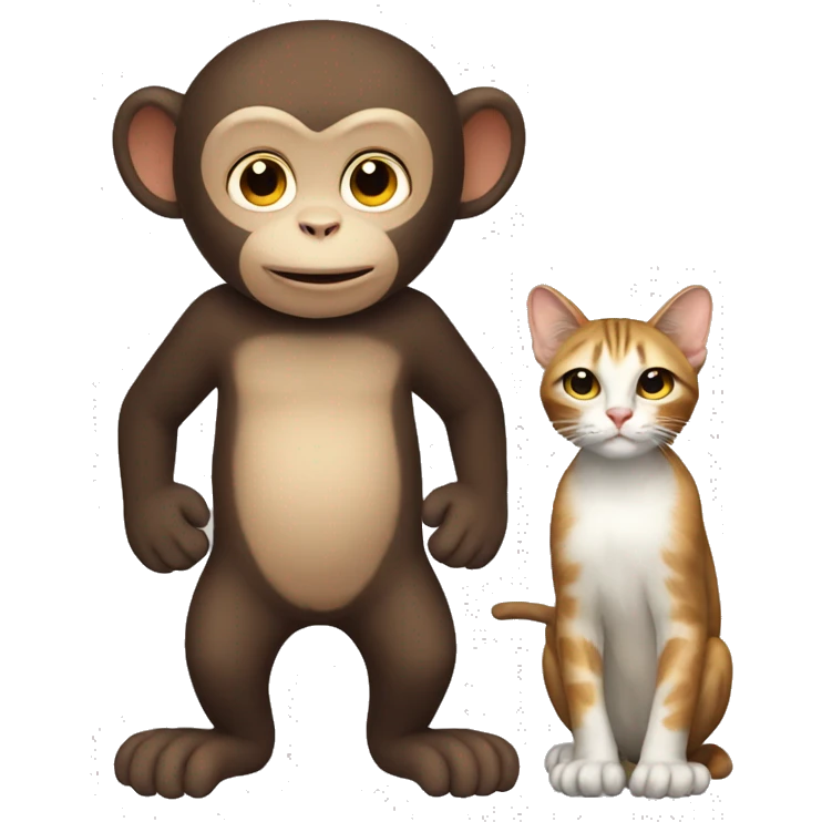 Monkey and cat in one animal emoji
