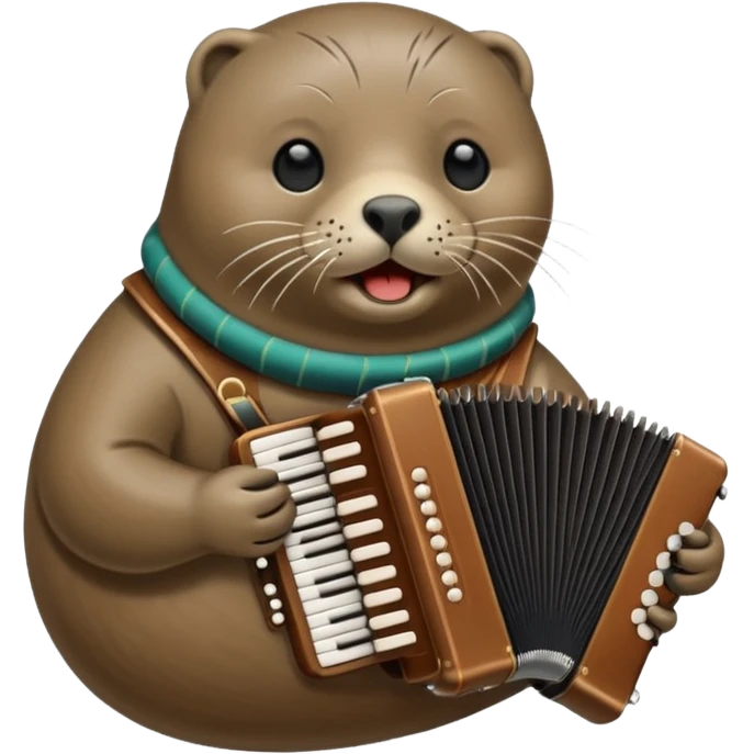 Seal hitting the griddle with a accordion and a harmonica emoji