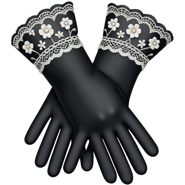 victorian age white gloves with lace emoji