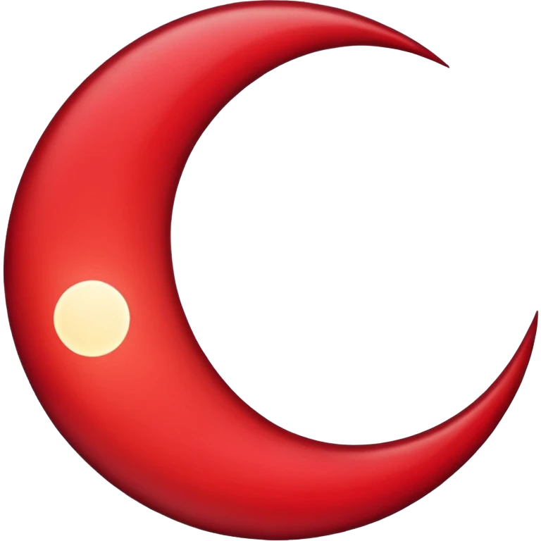red crescent moon with glowmake it a darker red more burgundy  emoji