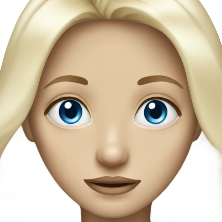 Long platinum blonde hair girl with blue eyes emoji