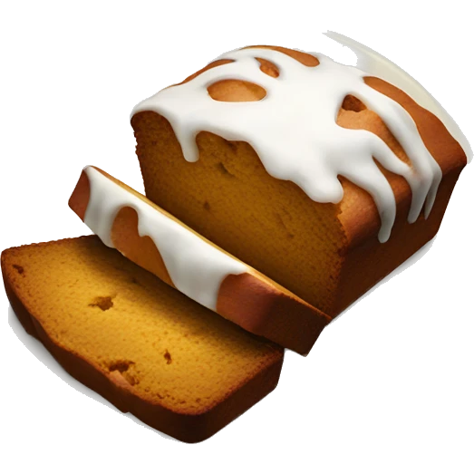 1 pumpkin bread loaf with icing emoji