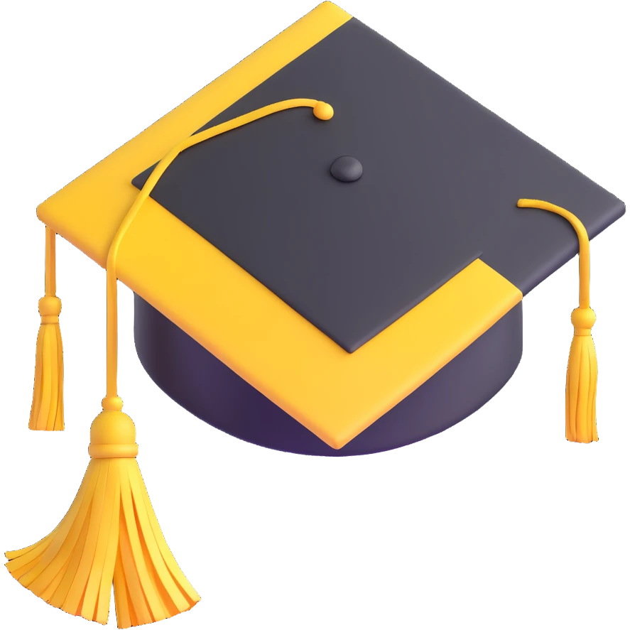 yellow graduation cap with a single tassel emoji