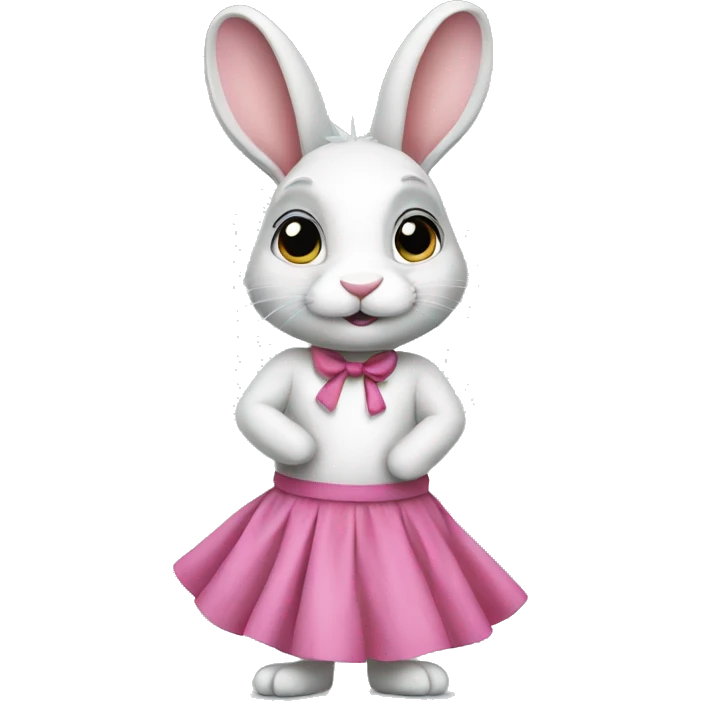 Rabbit with pink skirt  emoji