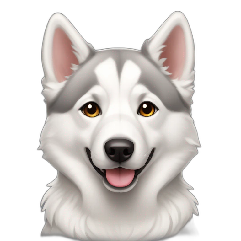 Cute husky mix with white swiss shepard emoji