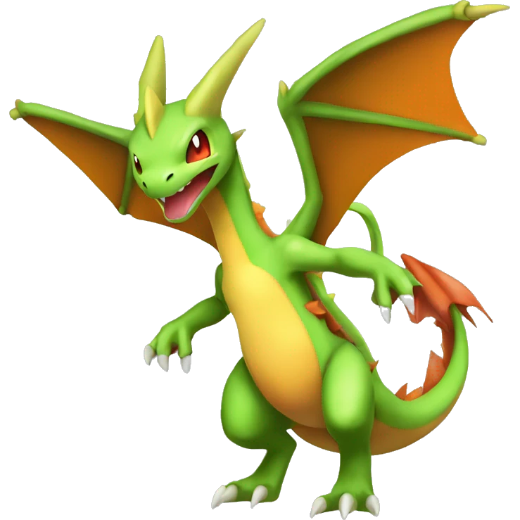 Metallic Flygon-Charizard full body emoji
