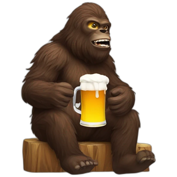 Sasquatch drinking beer emoji