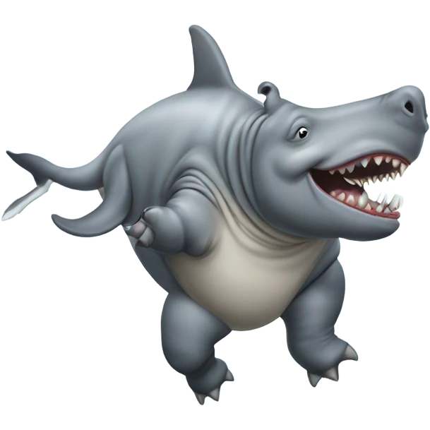 Rhino pooping on a shark in space emoji
