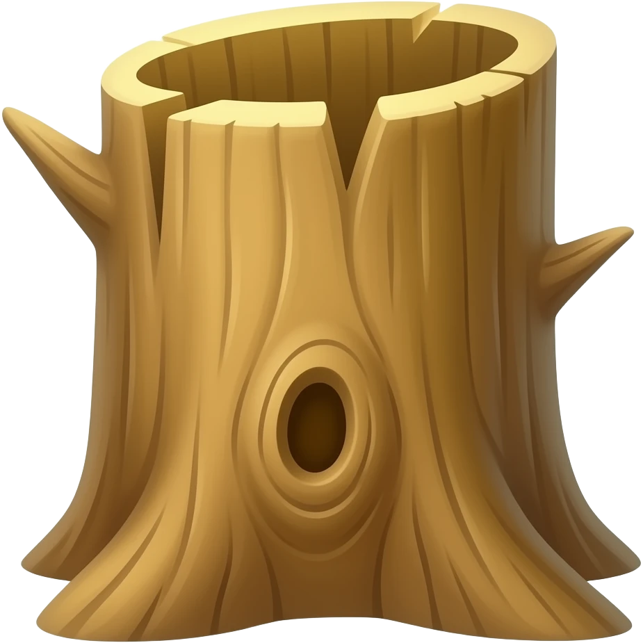 a tree trunk waving emoji