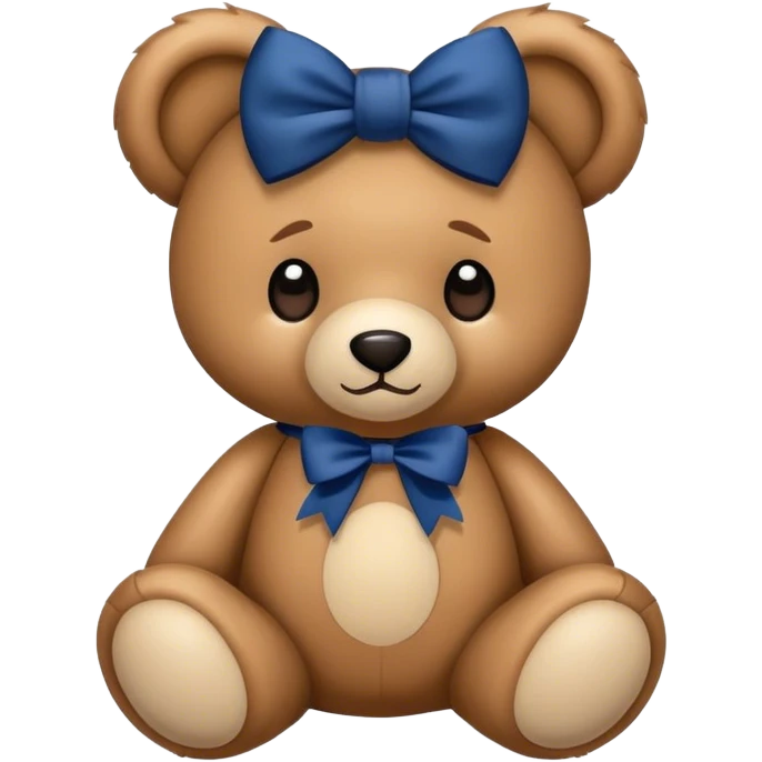 Teddy with dark blue bow emoji