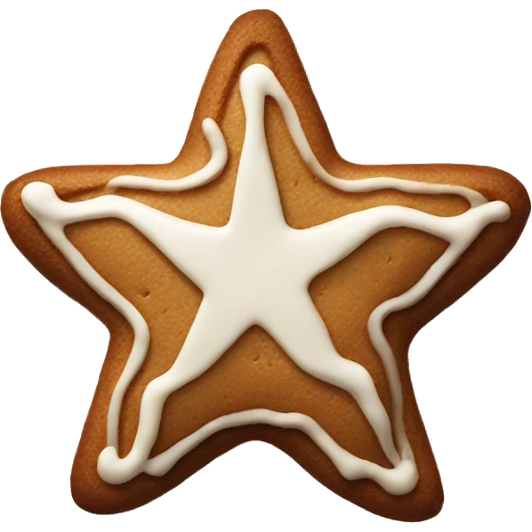 Star-shaped gingerbread with icing emoji