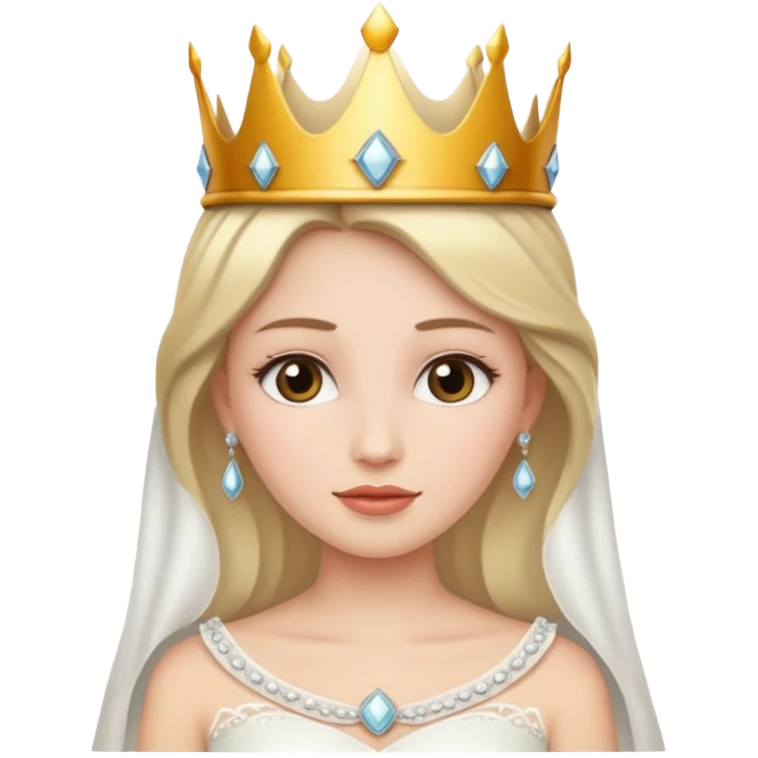 white bride crown emoji