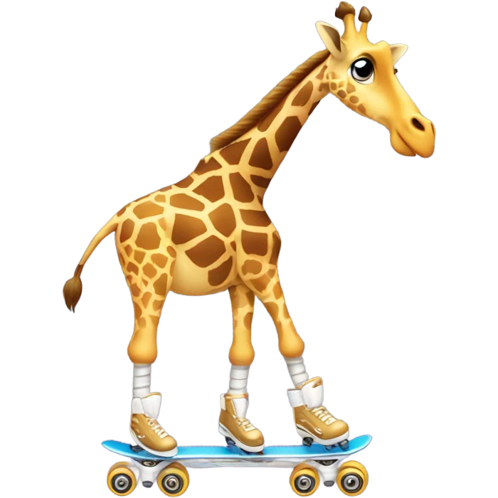 Giraffe on roller blades emoji