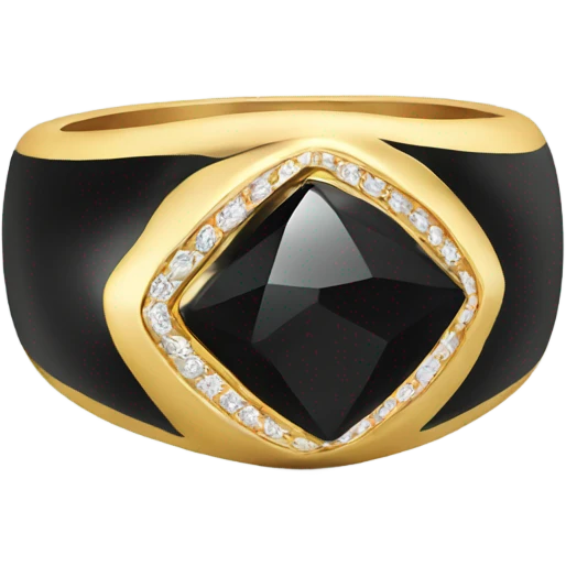 gold ring with black oval diamond emoji