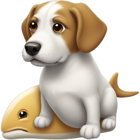 Dog on whale emoji