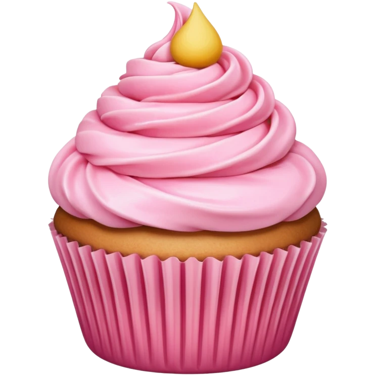 cupcake with pink icing, minimal, clean emoji