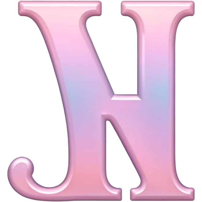 Iridescent pastel pink romantic formal elegant sophisticated Font setting icon with letter H emoji