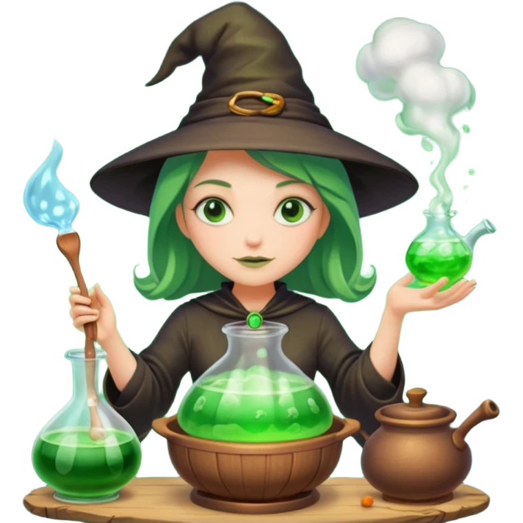 green witch cooking potion emoji