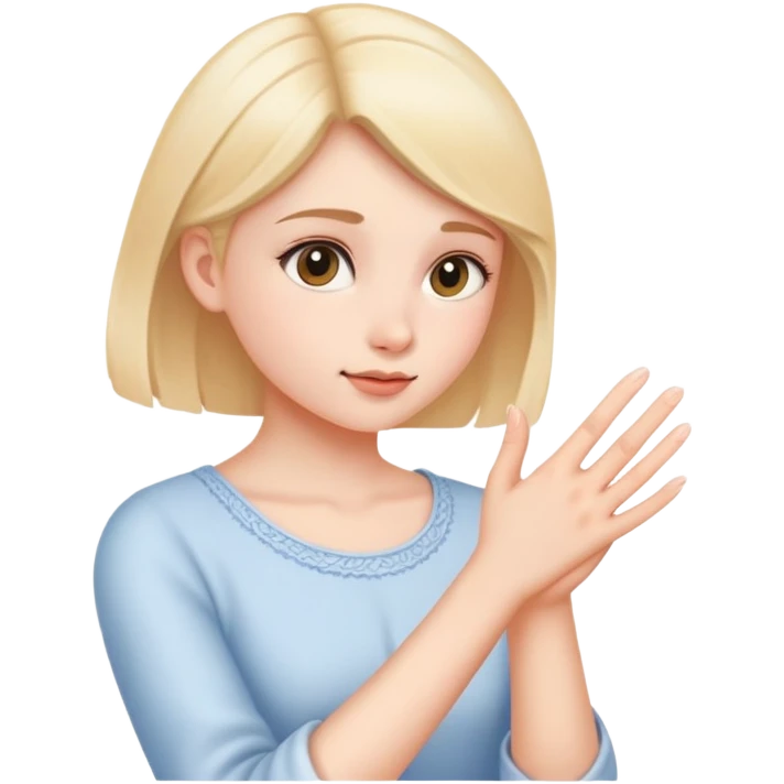 girl pushing hand emoji