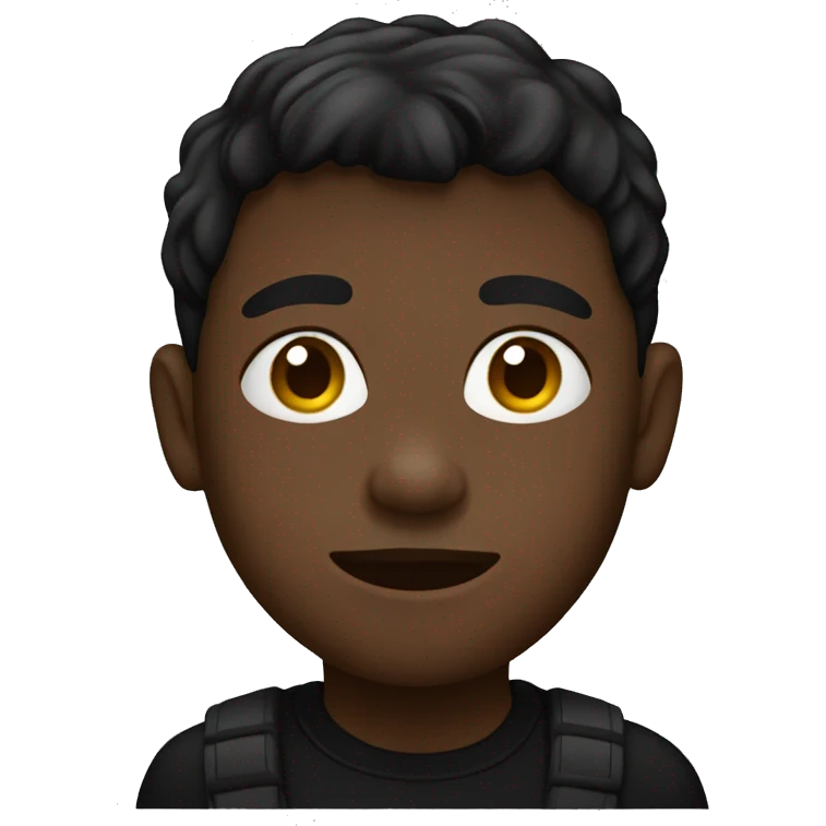 Boy wearing all black emoji