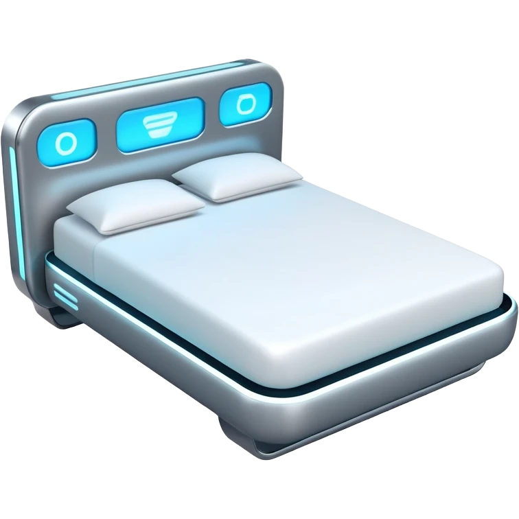 high-tech bed with glowing accents emoji