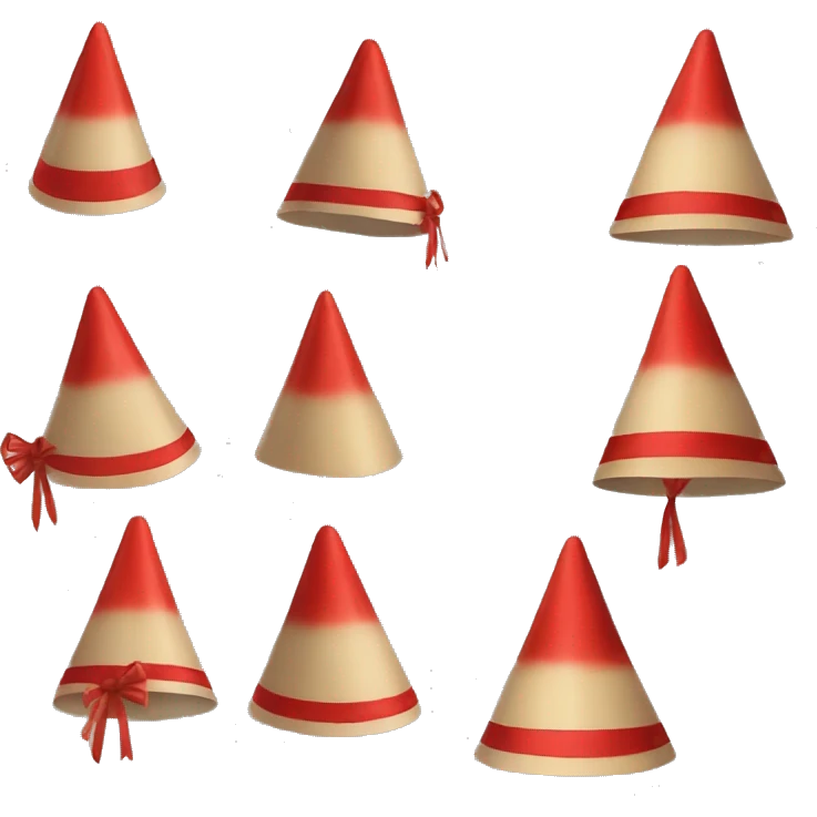 asian cone hat with red ribbon chin strap emoji
