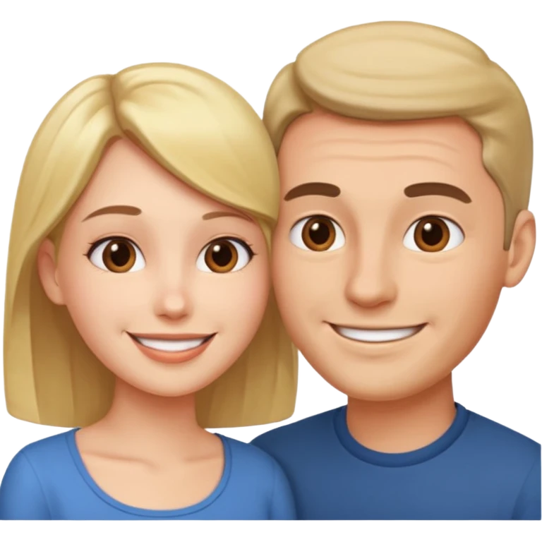 Man head against woman head emoji