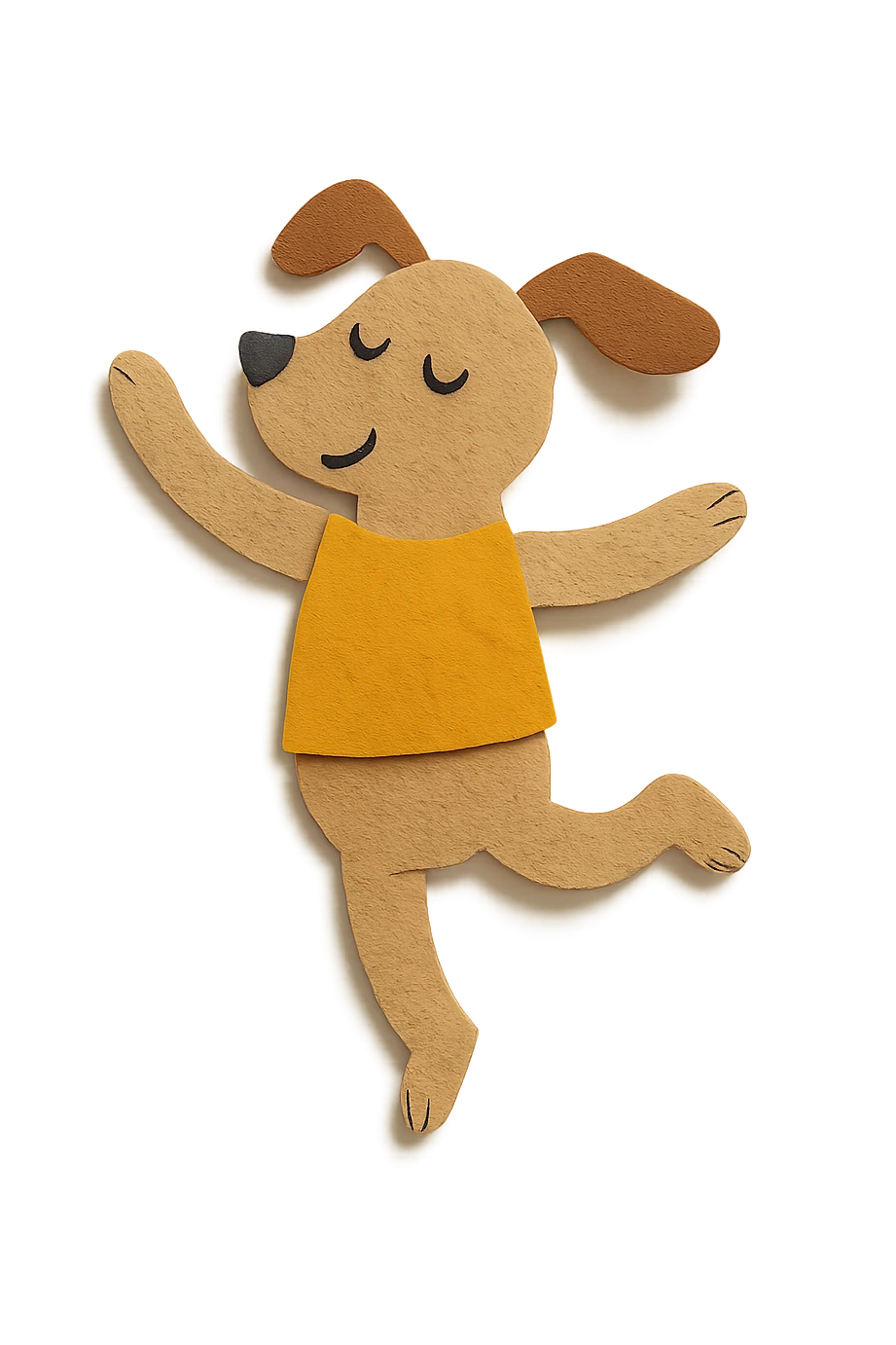 dancing dog paper craft style emoji