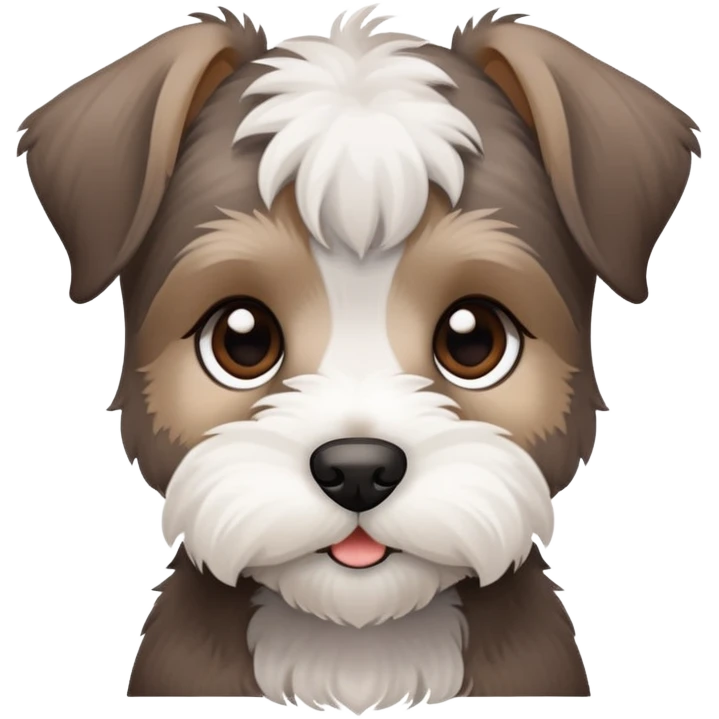 Brown and white schnauzer puppy emoji