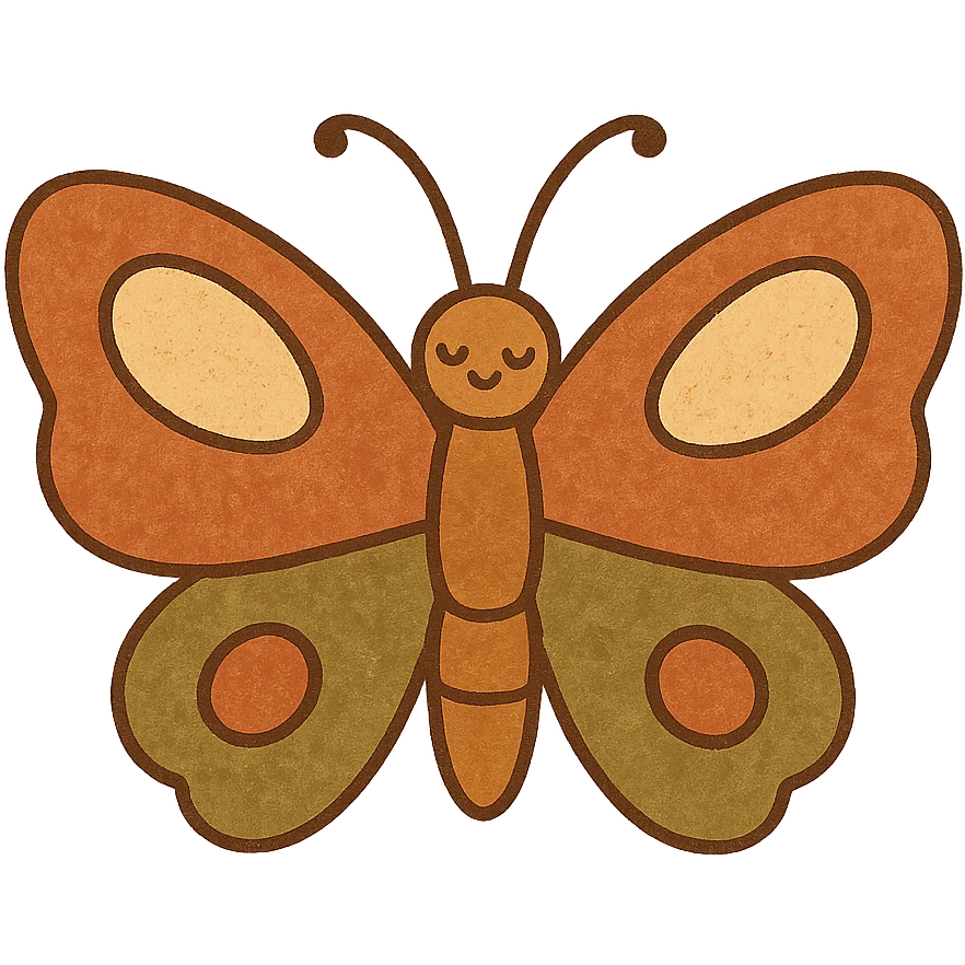 A butterfly in the style of flat design with warm colors emoji