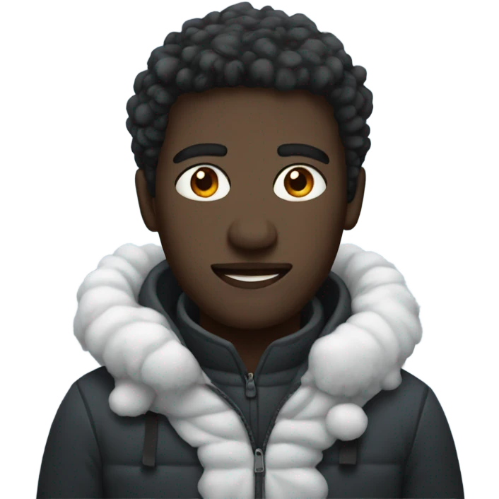 Dark guy in snow emoji