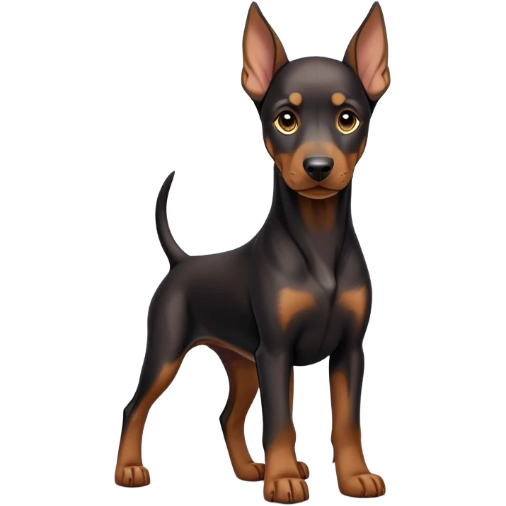 cinematic-noble-doberman puppy-full body-emoji on all fours,-poised-and-regal,-with-a-strong,-athletic-build-and-a-lustrous,-well-groomed-black and tan fur,-deep-set-soulful-brown-eyes,-simplified-yet-sharp-and-sophisticated-features,-highly-detailed, emoji