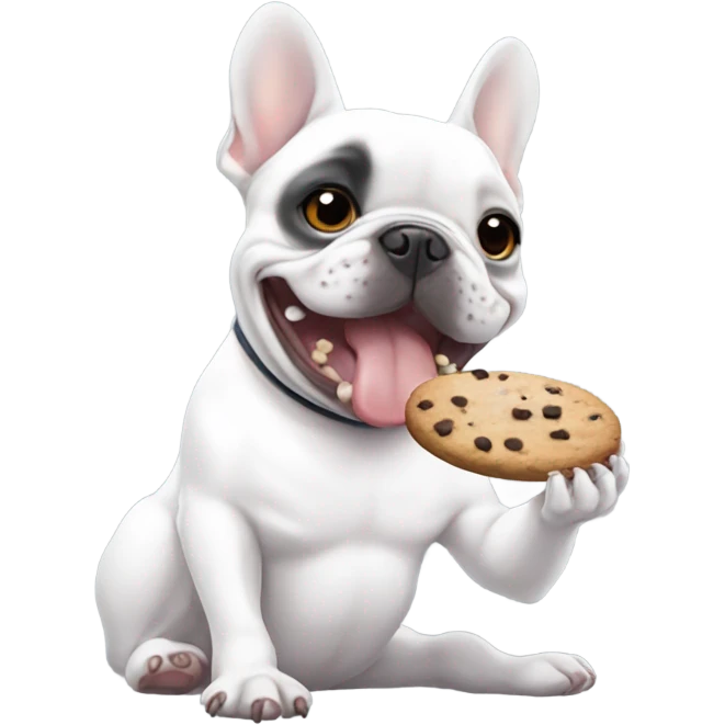 French bulldog Eating cookies￼ emoji