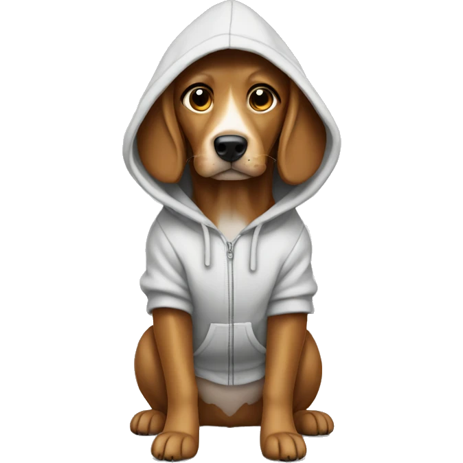 Dog wearing a hoodie emoji