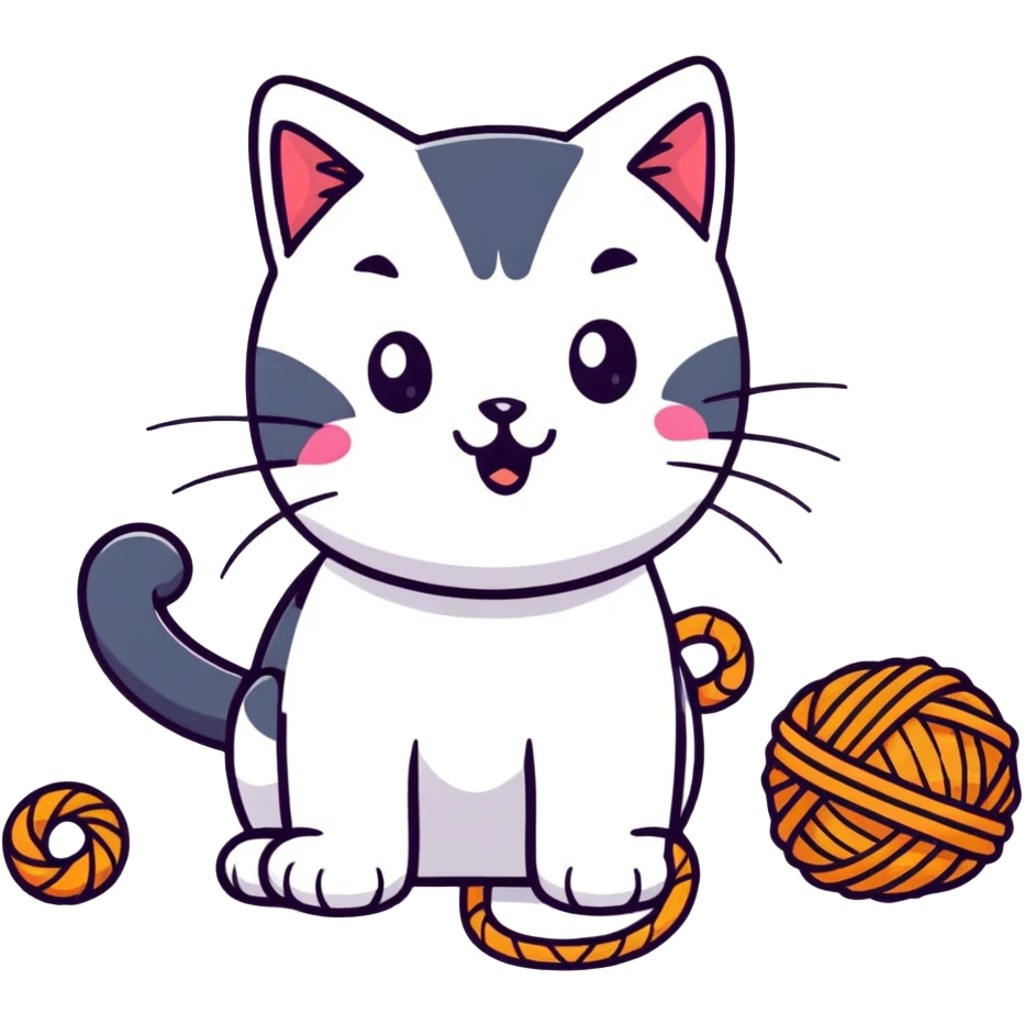 cat playing with yarn emoji