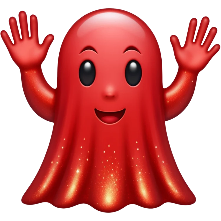 red glitter ghost emoji