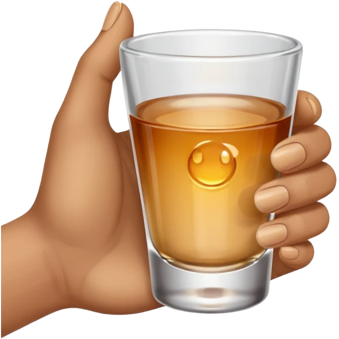 a hand holding a small shot glass emoji