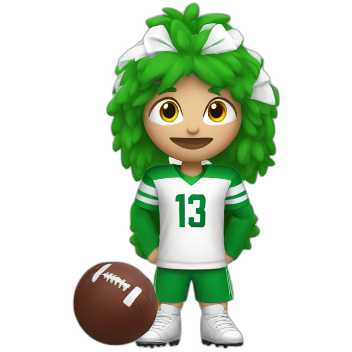 Oie canadienne en tenue de football vert emoji