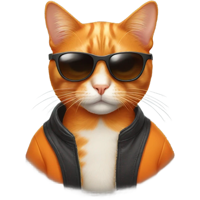 Orange cat with sunglasses emoji