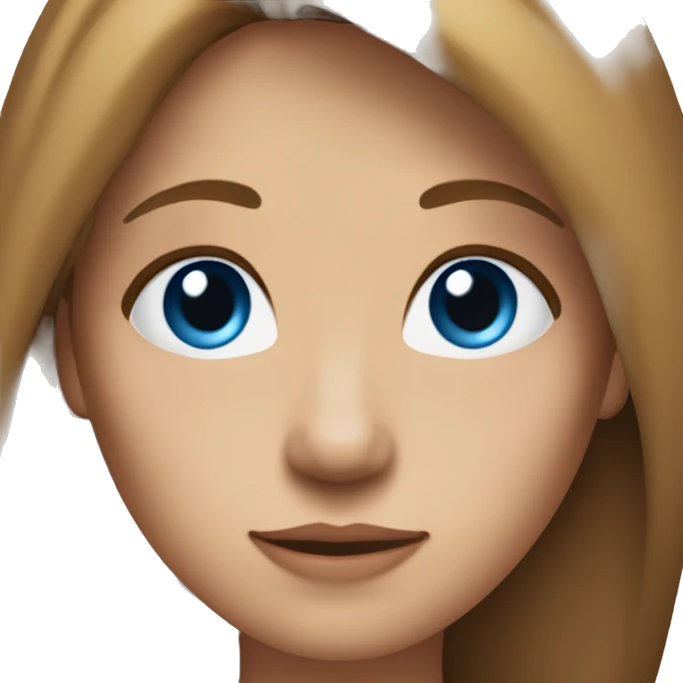 woman age 38 with long brown hair, blue eyes, and fair kin emoji