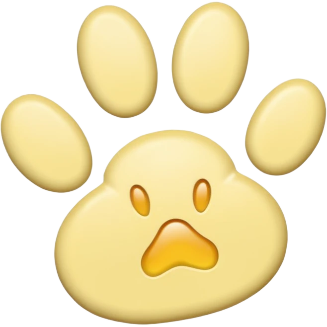 a pastel yellow pawprint emoji