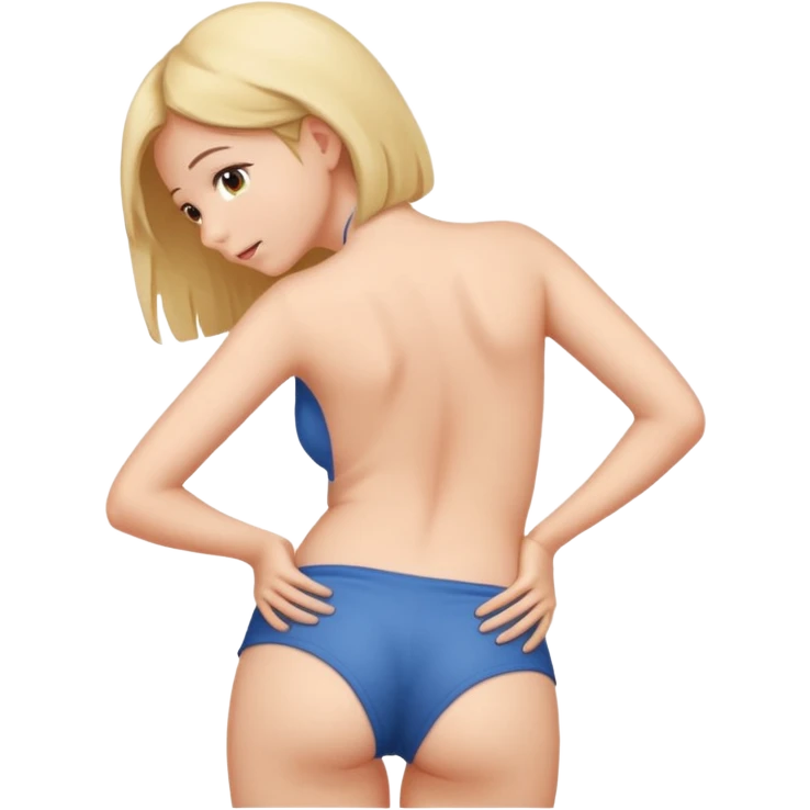 girl scratching lower back emoji