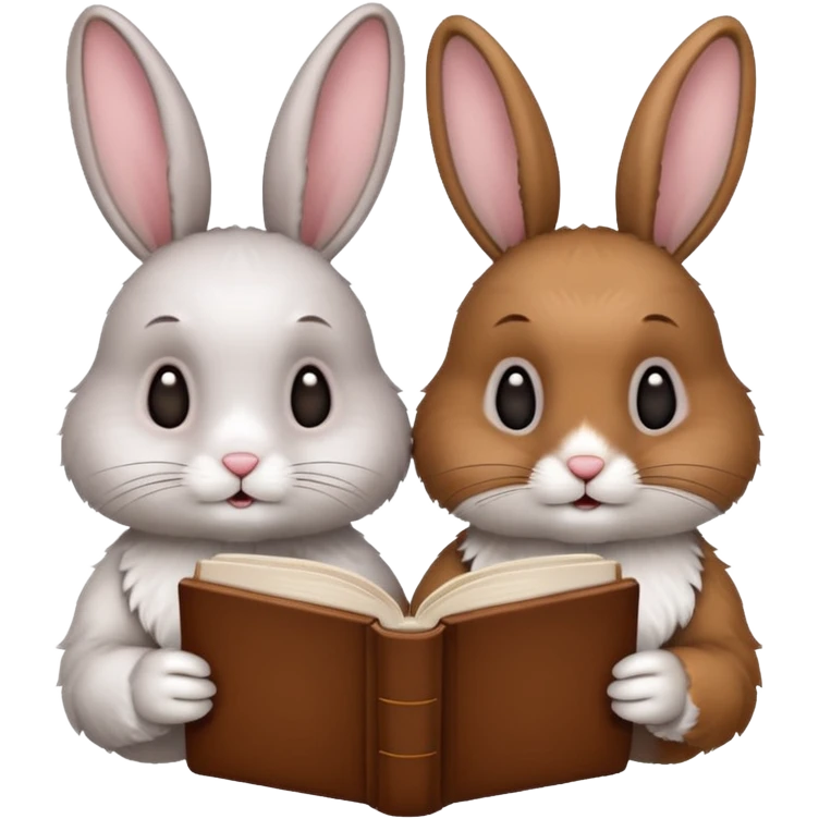 5rabbits reading books emoji