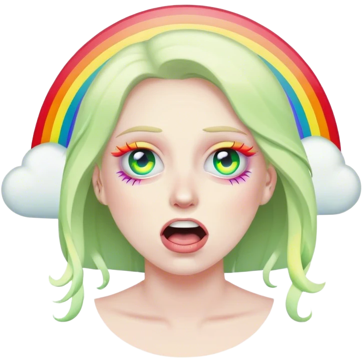 cash eyes barfing rainbows emoji